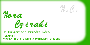 nora cziraki business card